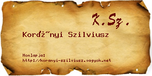 Korányi Szilviusz névjegykártya